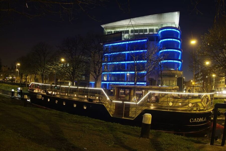 Dublin: Grand Canal Cruise with Dinner - What the lock passing feels like from your seat