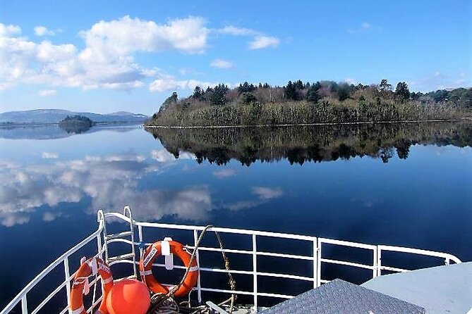 Lake cruise on Lough Corrib to Inchagoill Island & Cong village from Oughterard. - From Oughterard Pier: a calm start with big water views