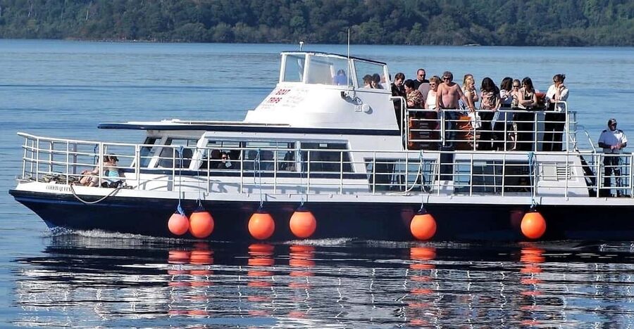 Lough Corrib history & scenic lake cruise -Lisloughrey Pier. - Ashford Castle from the shoreline, then the water perspective that really clicks