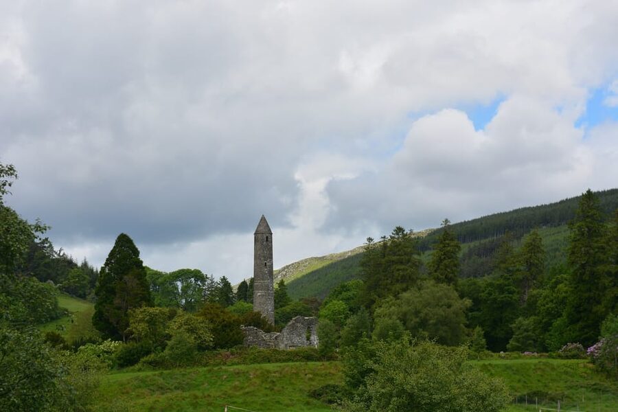 Wicklow Mountains Private Day Tour including Glendalough - Glendalough, the round tower and St Kevin context